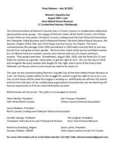 Clinton County Women's Equality Day press release