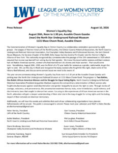 Women's Equality Day press release