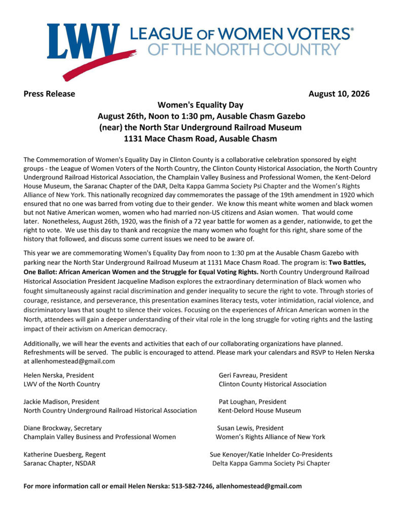 Women's Equality Day press release